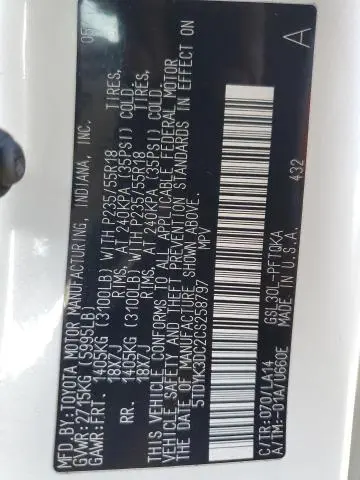 2012 TOYOTA SIENNA XLE  