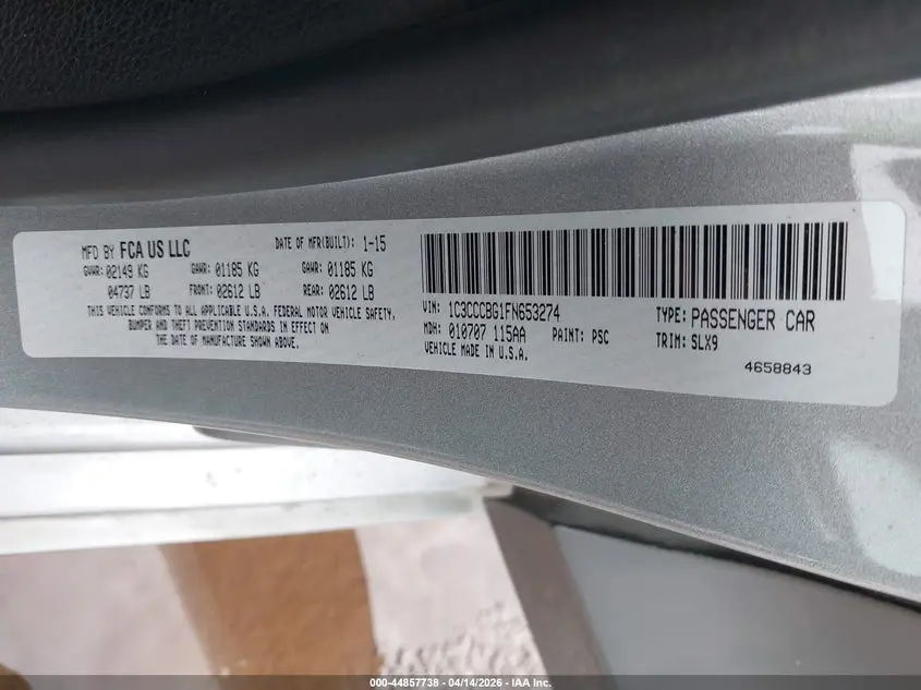 2015 CHRYSLER 200 S