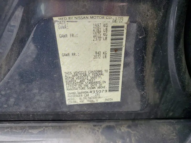 2013 NISSAN ALTIMA 3.5 S  