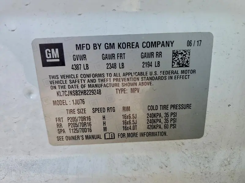 2017 CHEVROLET TRAX LS  