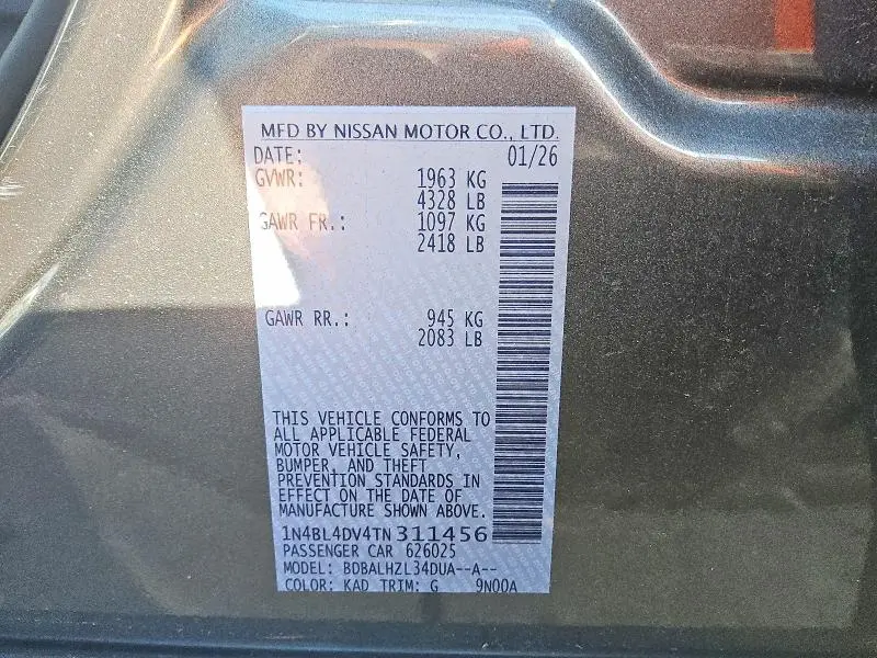 2026 NISSAN ALTIMA SV  