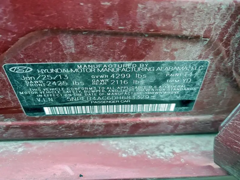 2013 HYUNDAI SONATA GLS  