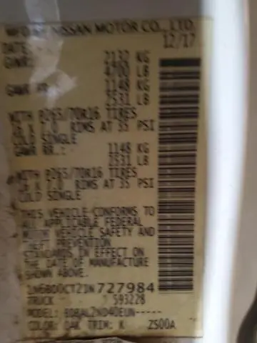 2018 NISSAN FRONTIER S  