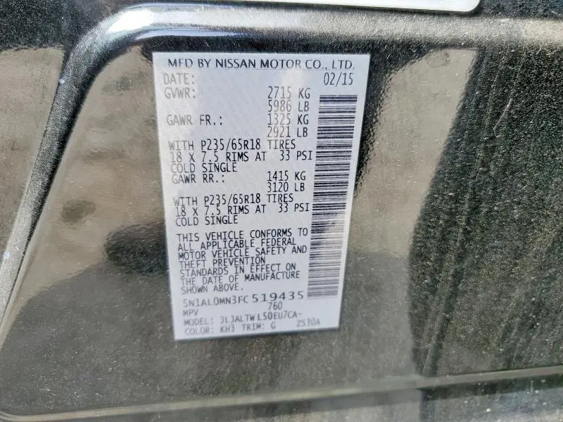 2015 INFINITI QX60 BASE  