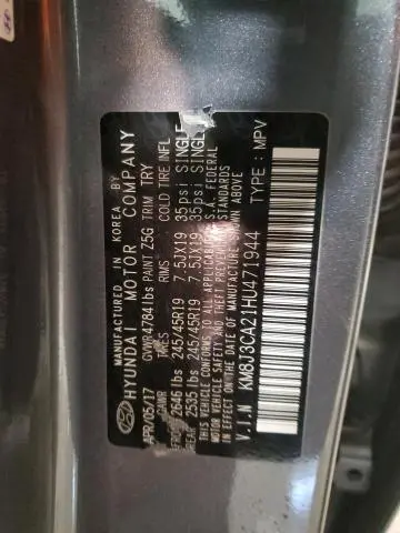 2017 HYUNDAI TUCSON LIMITED