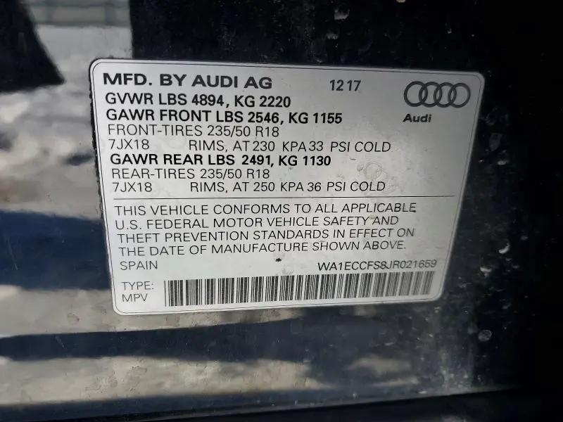 2018 AUDI Q3 PREMIUM  