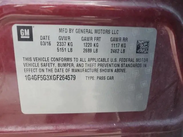 2016 BUICK LACROSSE PREMIUM  