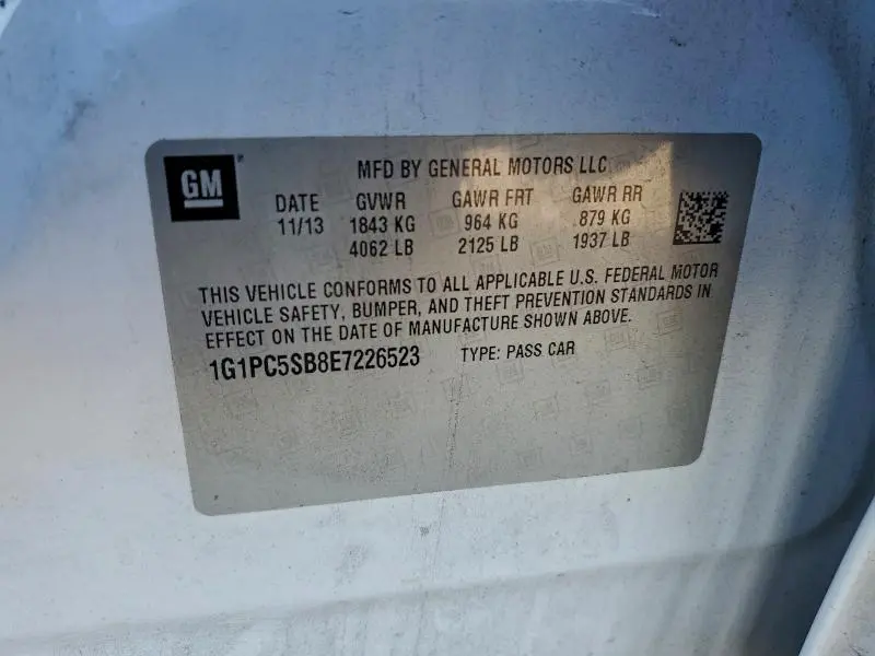 2014 CHEVROLET CRUZE LT  