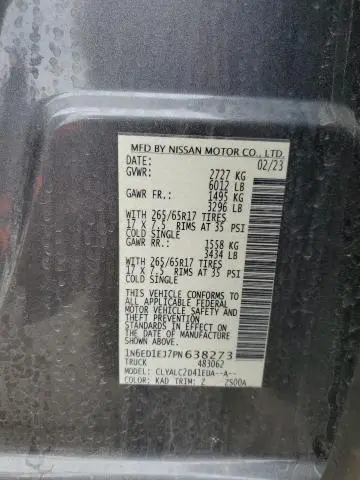 2023 NISSAN FRONTIER S  