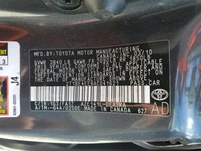 2010 TOYOTA COROLLA XRS  