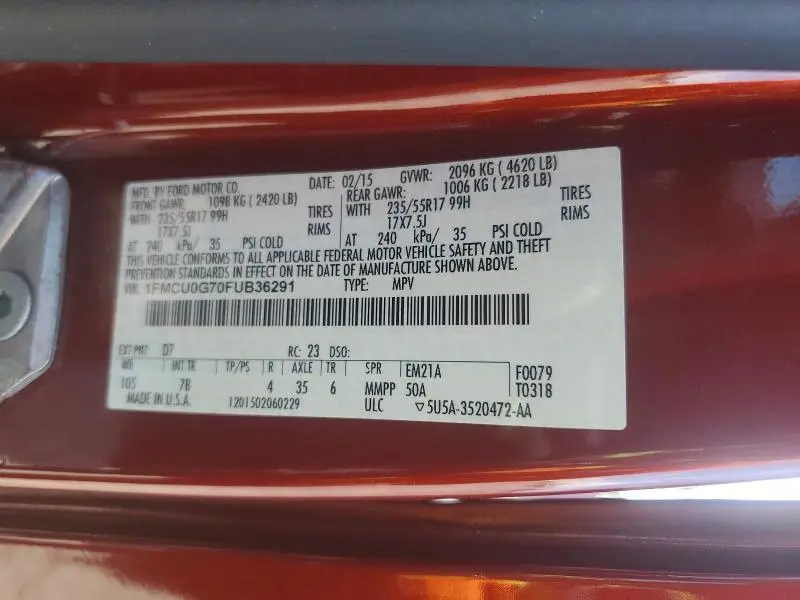 2015 FORD ESCAPE SE  