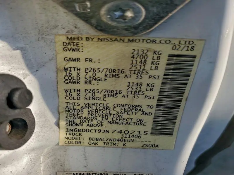 2018 NISSAN FRONTIER S  