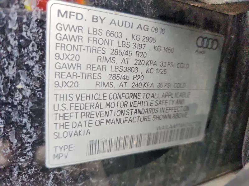 2017 AUDI Q7 PREMIUM PLUS  