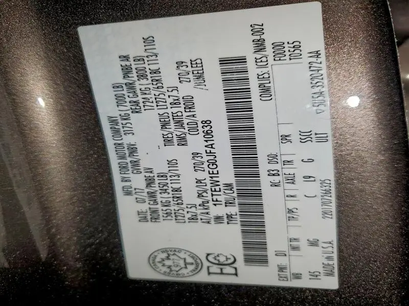 2018 FORD F150 SUPERCREW  