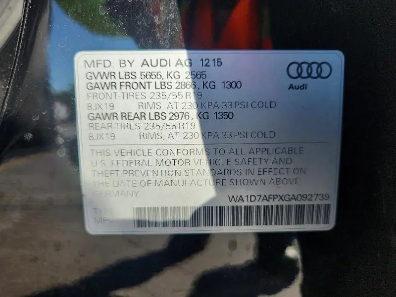 2016 AUDI Q5 PREMIUM PLUS S-LINE  