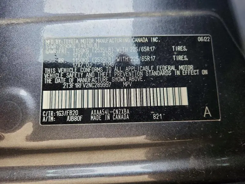 2022 TOYOTA RAV4 LE  