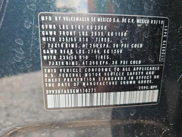 2019 VOLKSWAGEN TIGUAN SE  