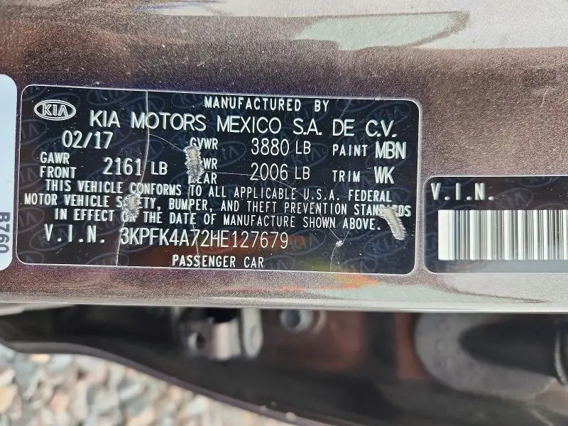 2017 KIA FORTE LX  