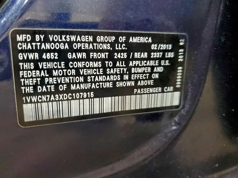 2013 VOLKSWAGEN PASSAT SEL  