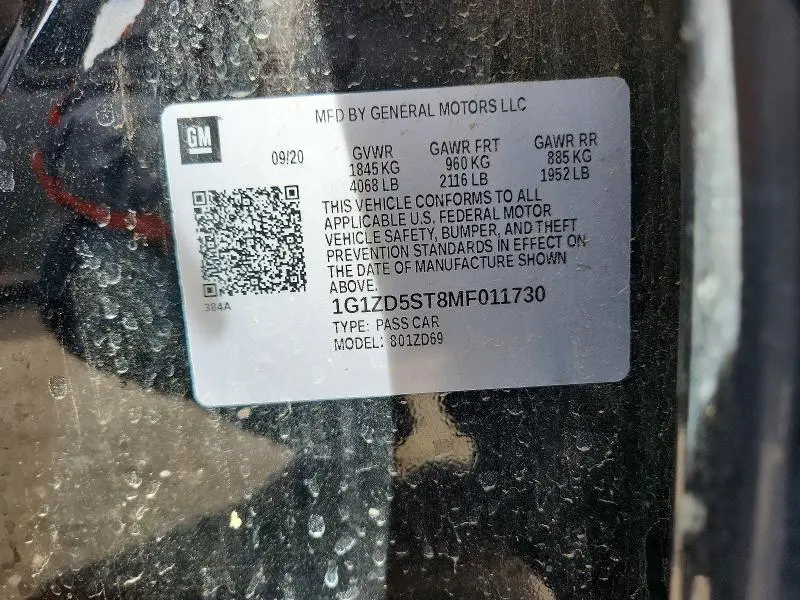 2021 CHEVROLET MALIBU LT  