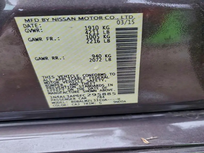 2015 NISSAN ALTIMA 2.5  