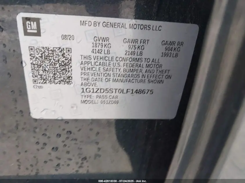 2020 CHEVROLET MALIBU FWD LT