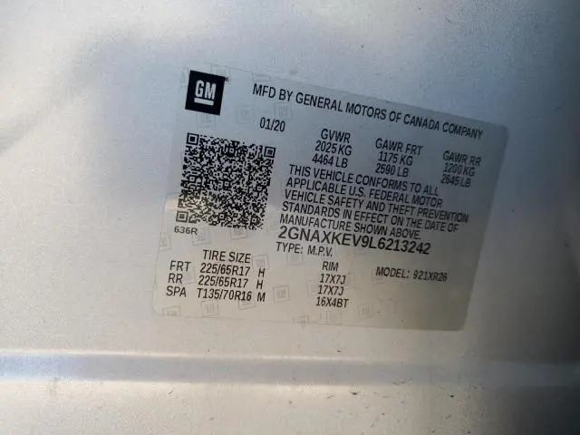 2020 CHEVROLET EQUINOX LT  