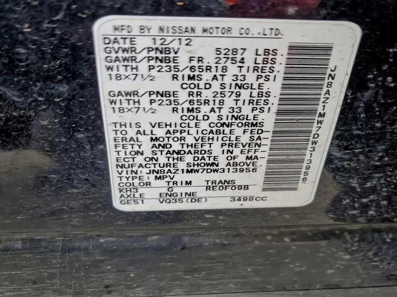 2013 NISSAN MURANO S  