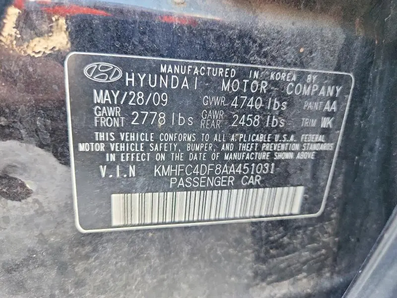 2010 HYUNDAI AZERA LIMITED  