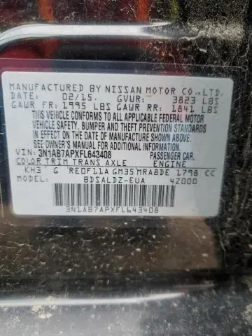 2015 NISSAN SENTRA S