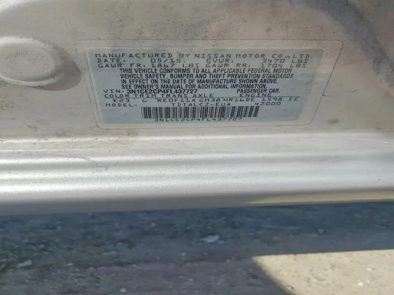 2015 NISSAN VERSA NOTE S PLUS  