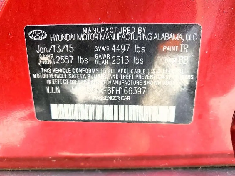 2015 HYUNDAI SONATA SE  