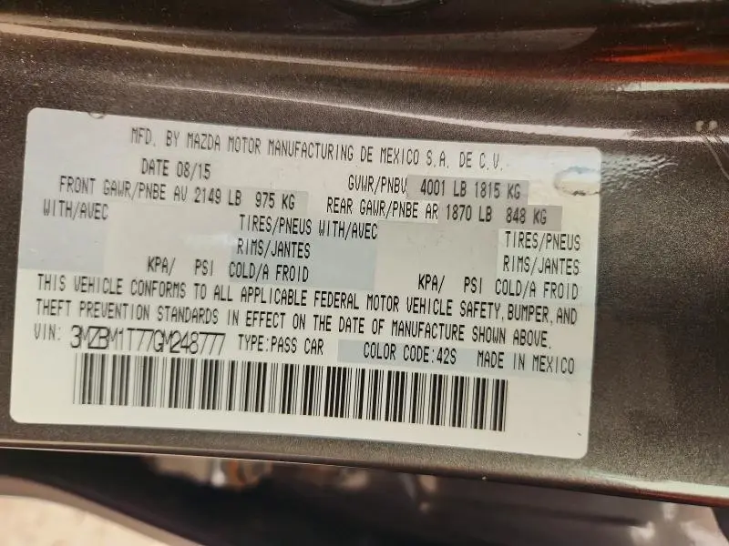 2016 MAZDA 3 SPORT  