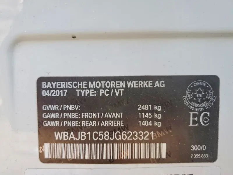 2018 BMW 530XE   