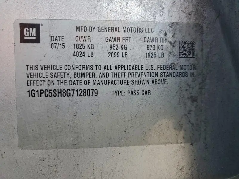 2016 CHEVROLET CRUZE LIMITED LS  