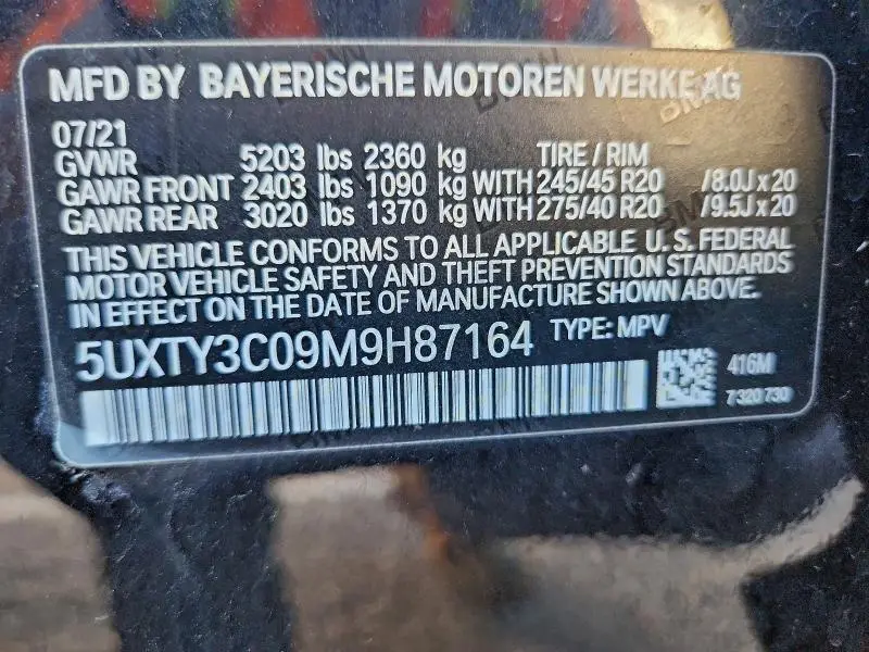 2021 BMW X3 SDRIVE30I  