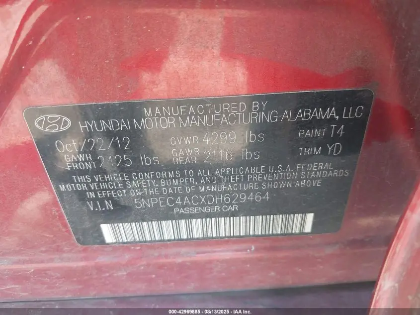 2013 HYUNDAI SONATA LIMITED