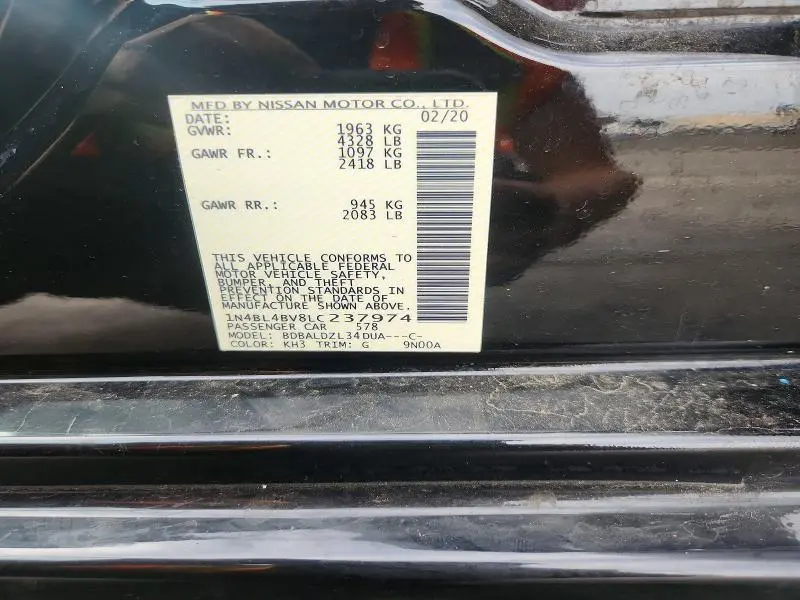 2020 NISSAN ALTIMA S  