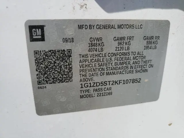 2019 CHEVROLET MALIBU LT  