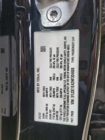 2022 TESLA MODEL 3 