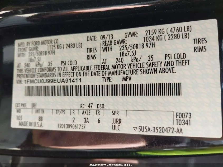 2014 FORD ESCAPE TITANIUM