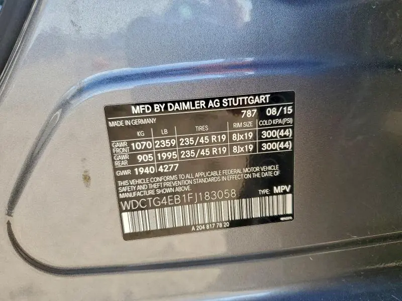 2015 MERCEDES-BENZ GLA 250  