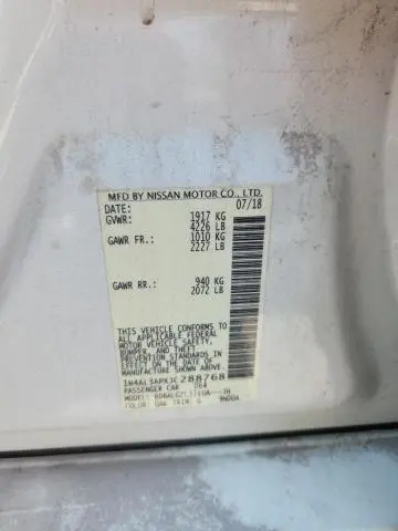 2018 NISSAN ALTIMA 2.5  