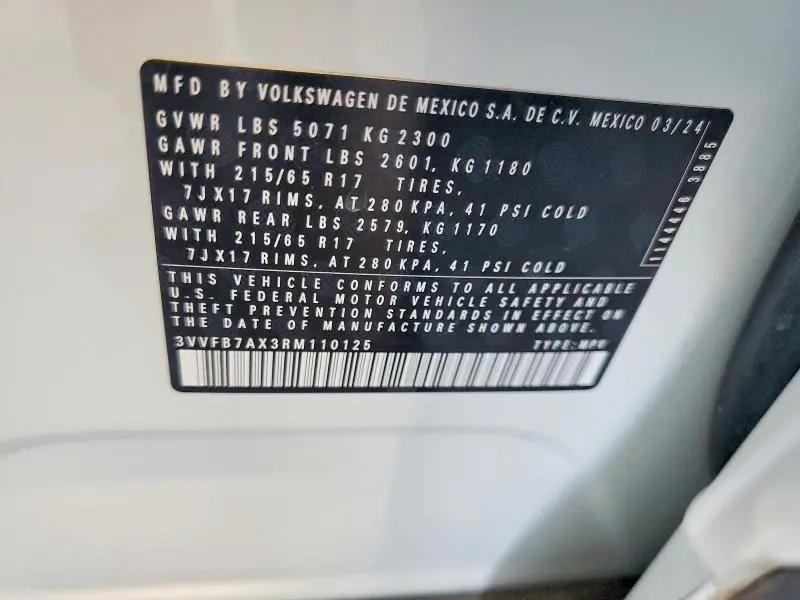 2024 VOLKSWAGEN TIGUAN S  