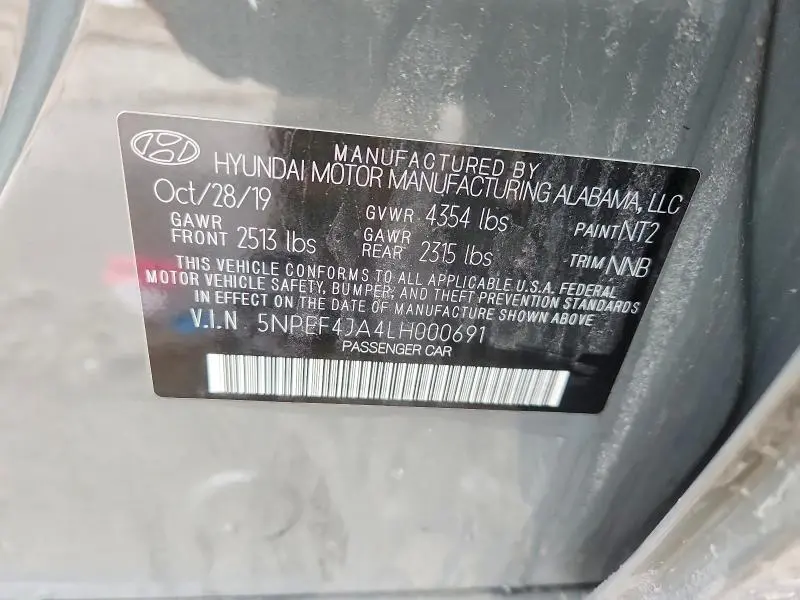 2020 HYUNDAI SONATA SEL  