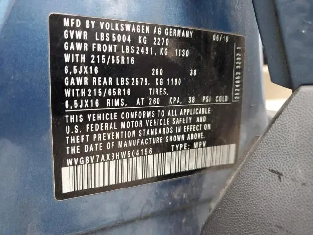 2017 VOLKSWAGEN TIGUAN S  