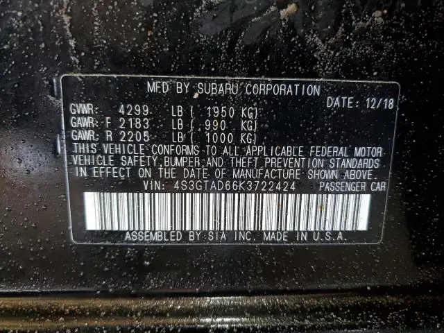 2019 SUBARU IMPREZA PREMIUM  