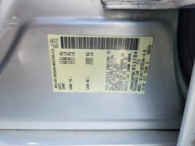 2011 NISSAN MAXIMA 3.5 S  