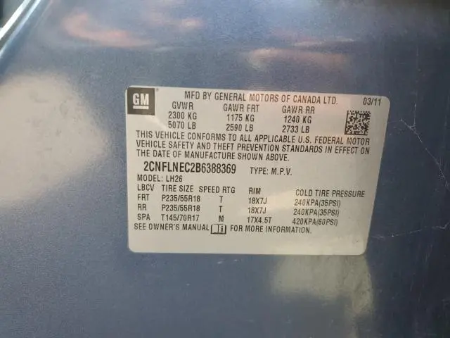 2011 CHEVROLET EQUINOX LT  