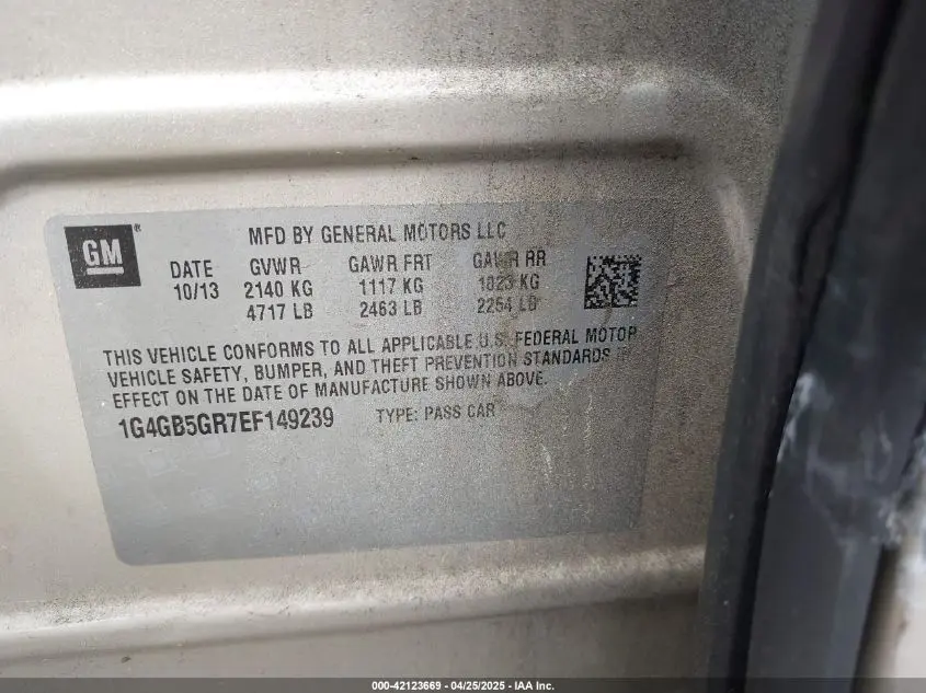 2014 BUICK LACROSSE LEATHER GROUP